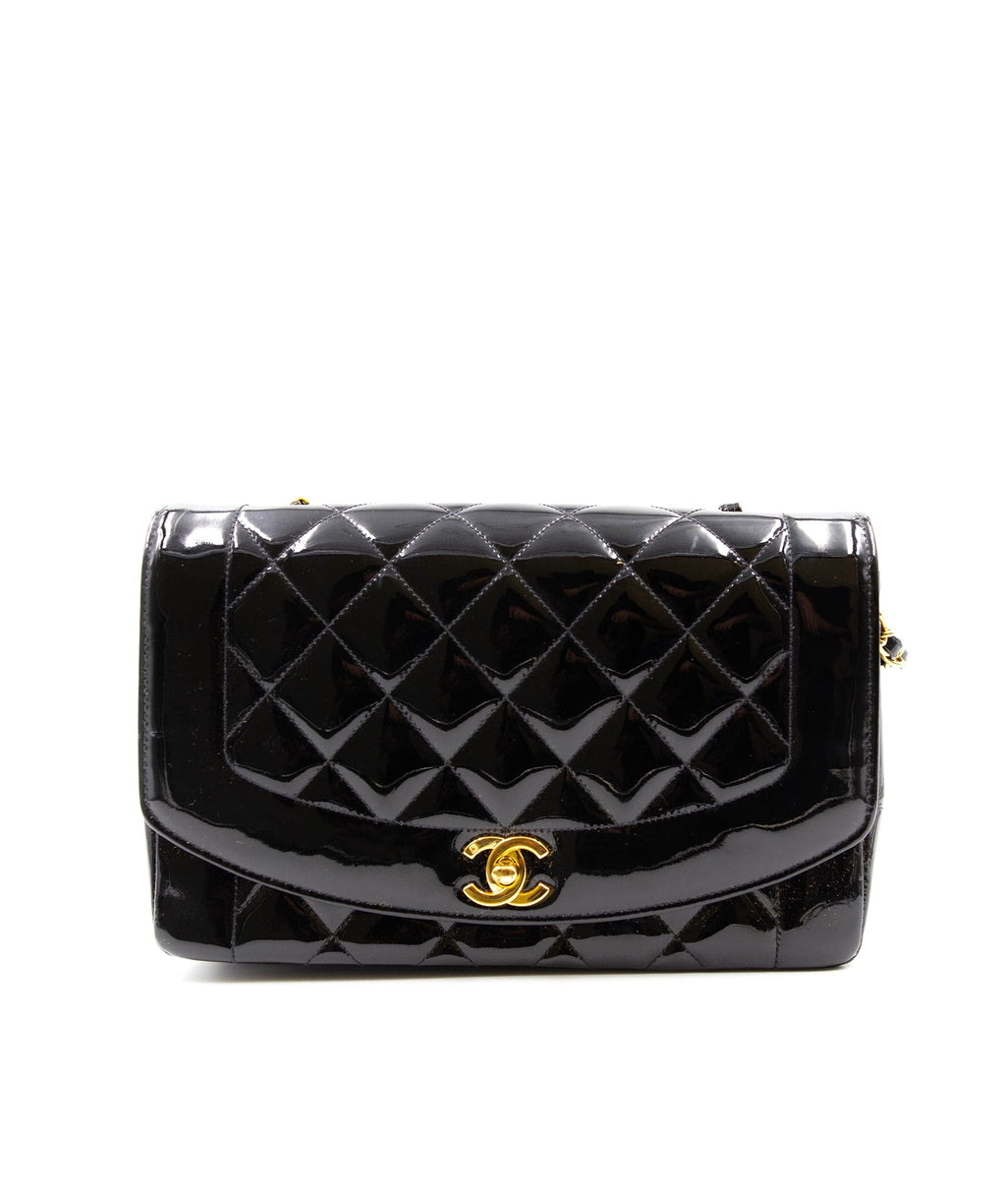 Rare Chanel Vintage Black Caviar Medium Pocket Diana Classic Flap Bag   Boutique Patina