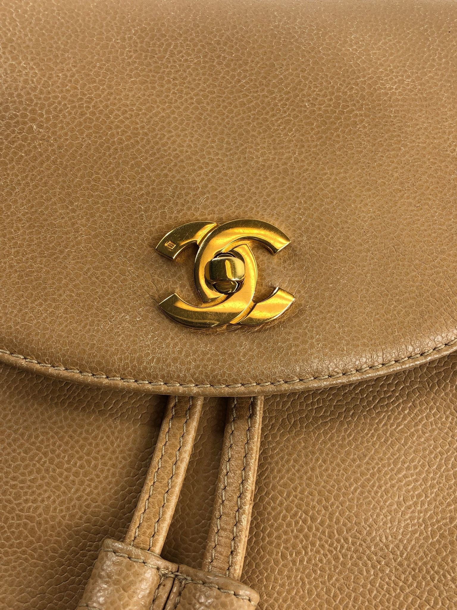Chanel Triple Coco Caviar Skin Backpack G Metal Fittings PXL1224