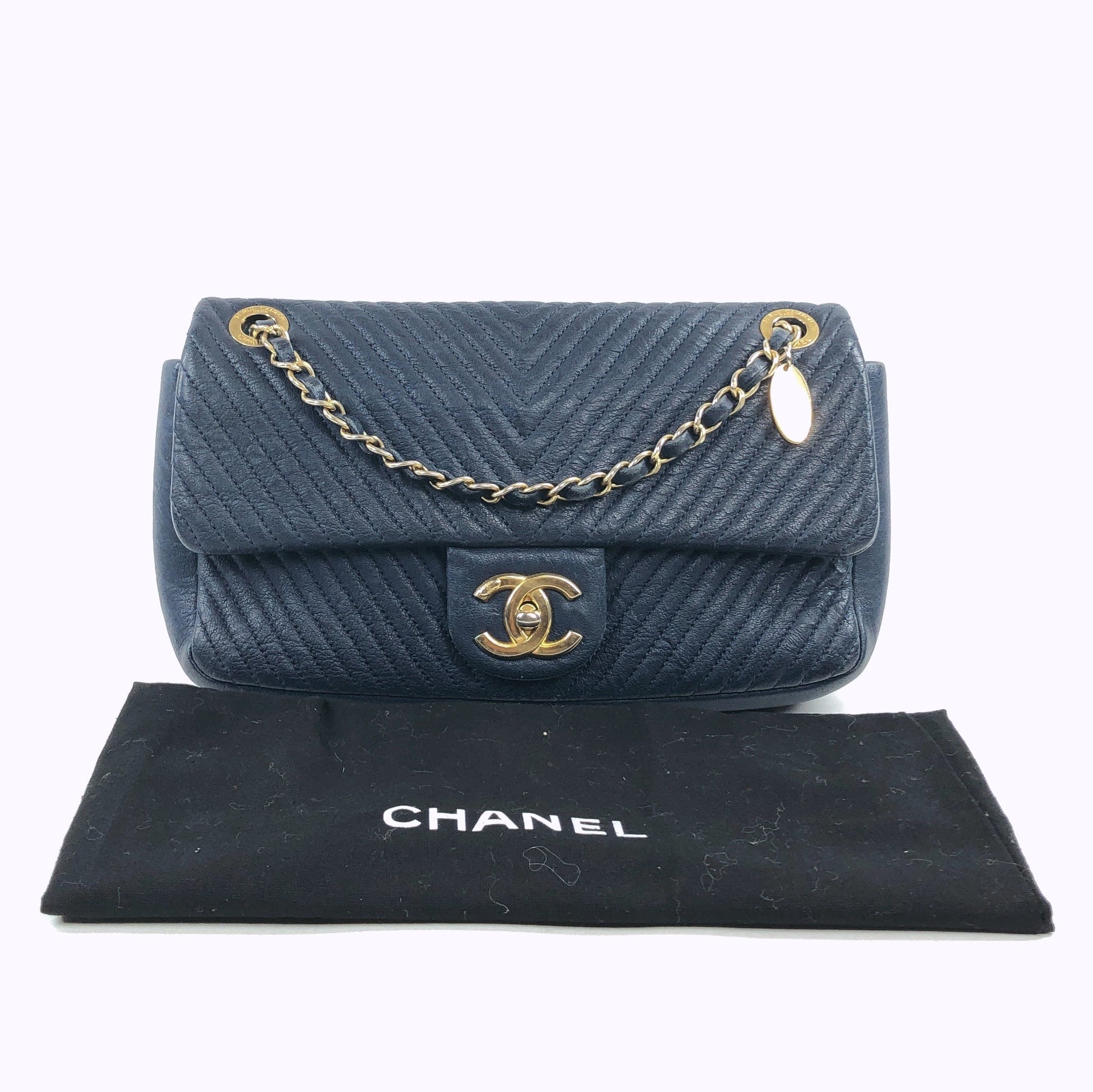 Chanel V-Stitch Chain Shoulder Bag Blue S / W 3972353