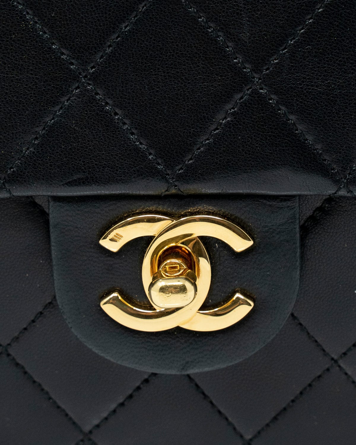Chanel Vintage Chanel Black 7" Mini Classic Flap Bag - AWL2260