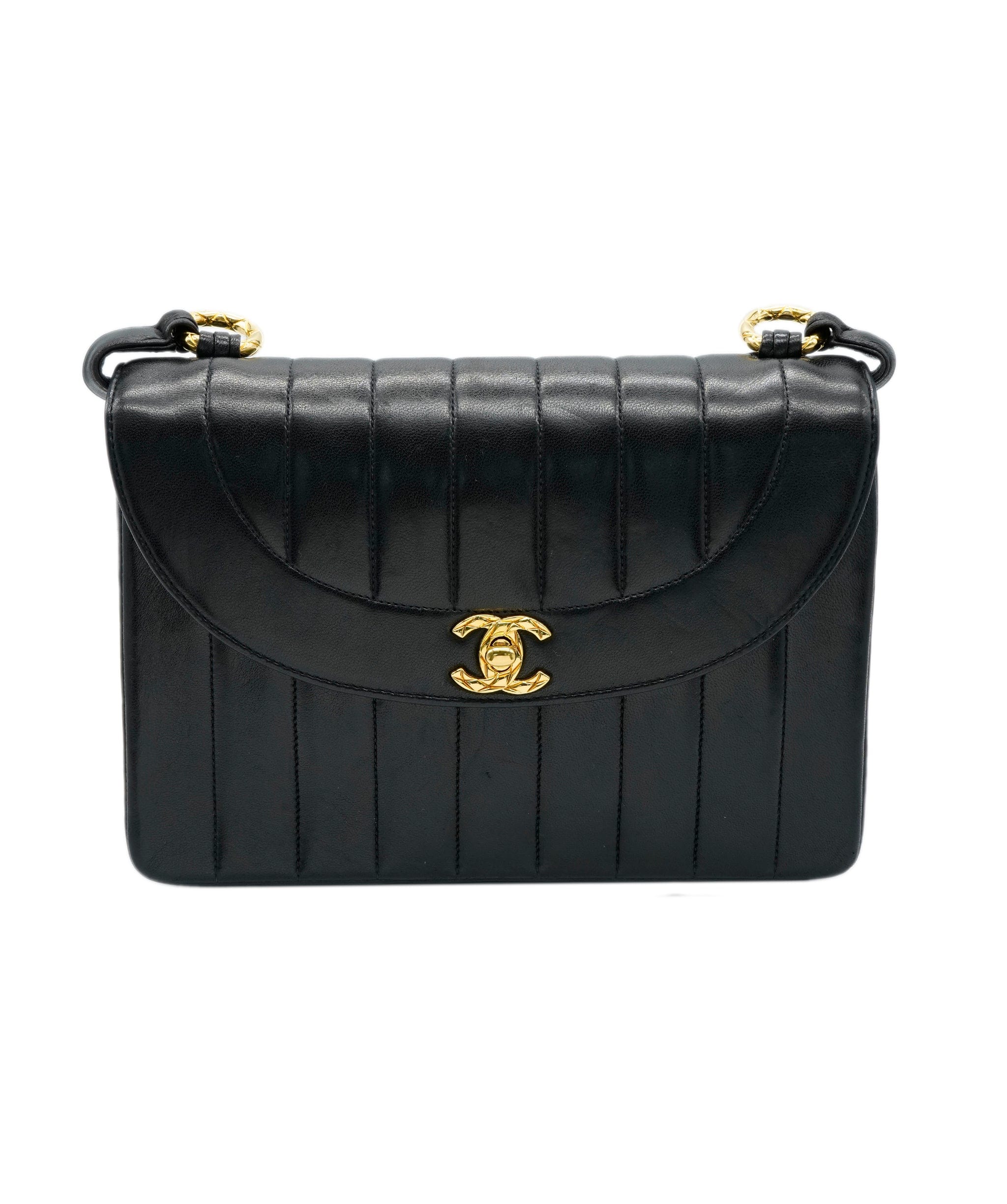 Chanel Vintage Chanel Black Mademoiselle Shoulder/Cross Bag  ASL3360