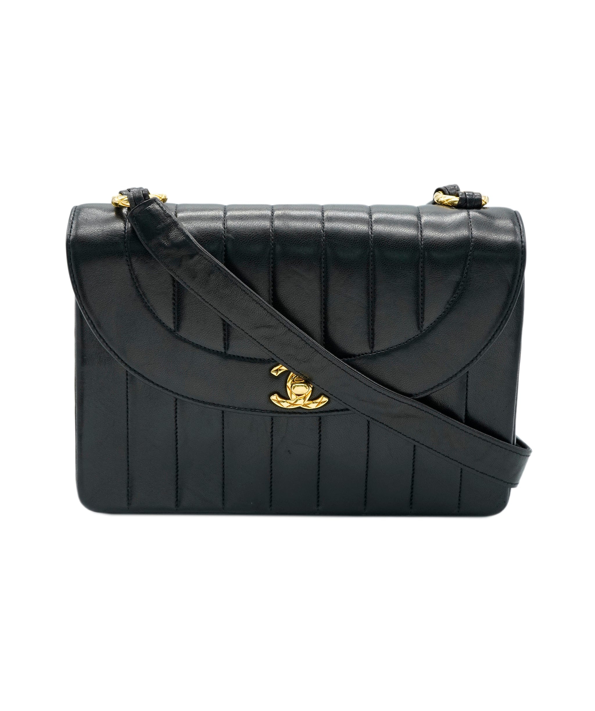 Chanel Vintage Chanel Black Mademoiselle Shoulder/Cross Bag  ASL3360