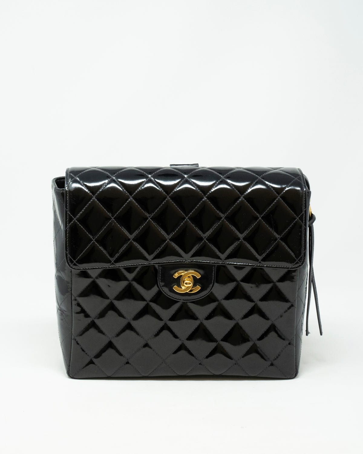 Chanel Vintage Chanel Black Patent Backpack - AWL2255