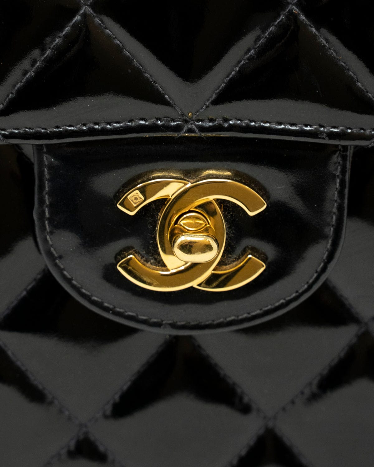 Chanel Vintage Chanel Black Patent Backpack - AWL2255