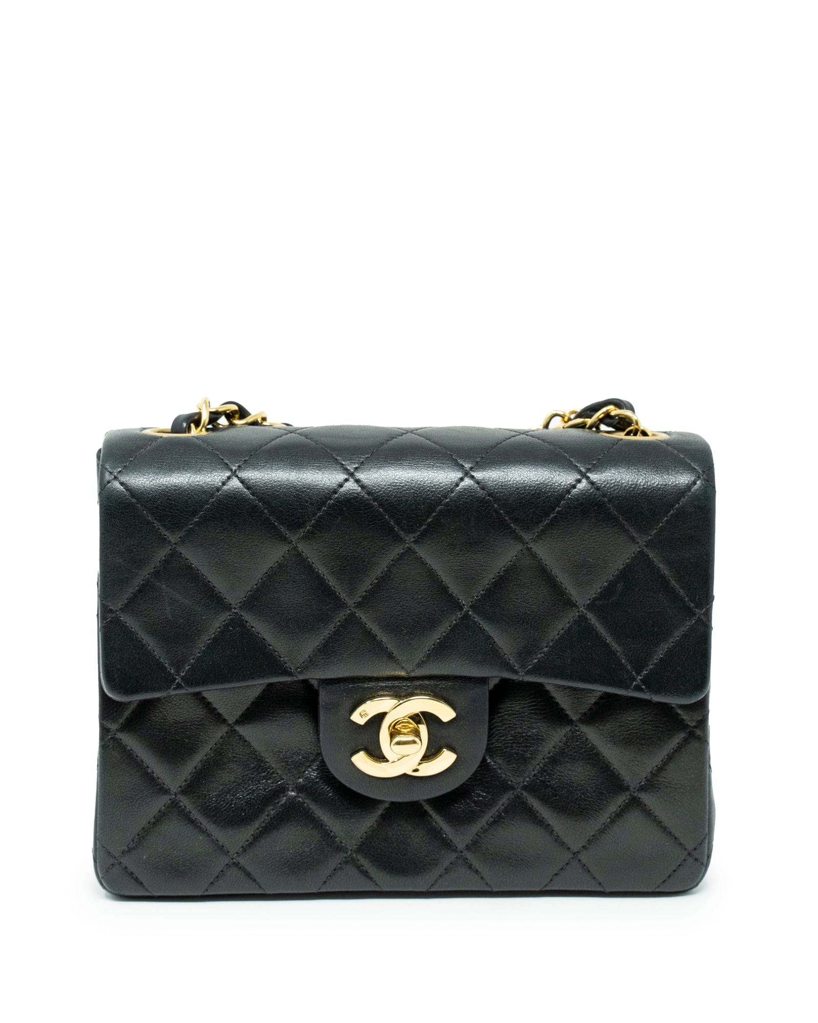 Chanel Vintage Chanel Black Square Mini Classic Flap Bag - ASL2420
