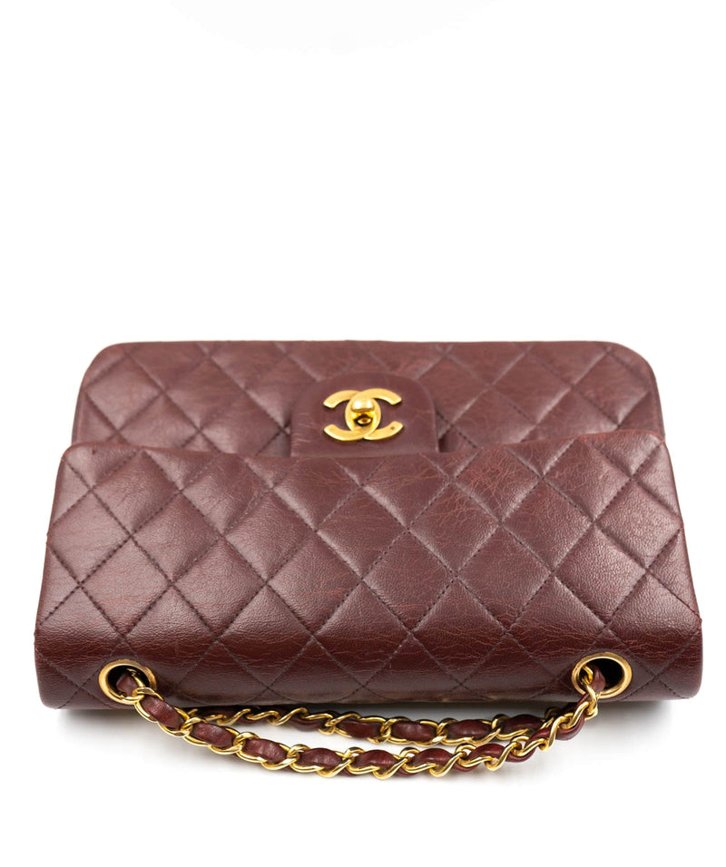 Chanel Vintage Chanel Burgundy Small Classic Double Flap Bag - ASL2464