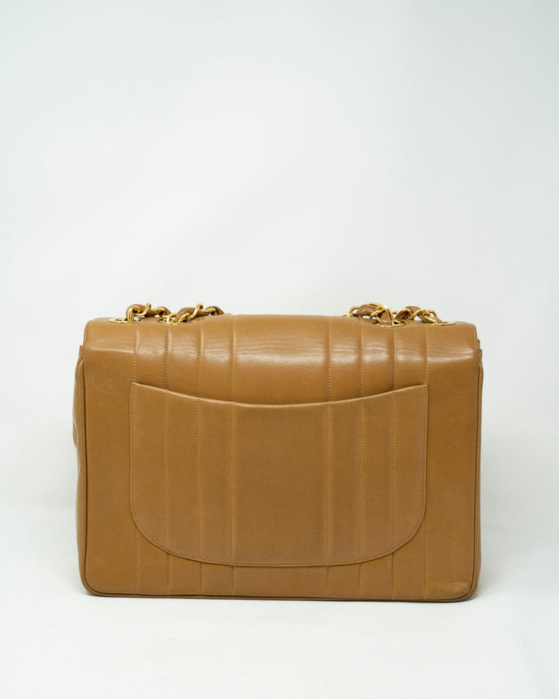 Vintage Chanel Caramel Mademoiselle Jumbo Single Flap Bag