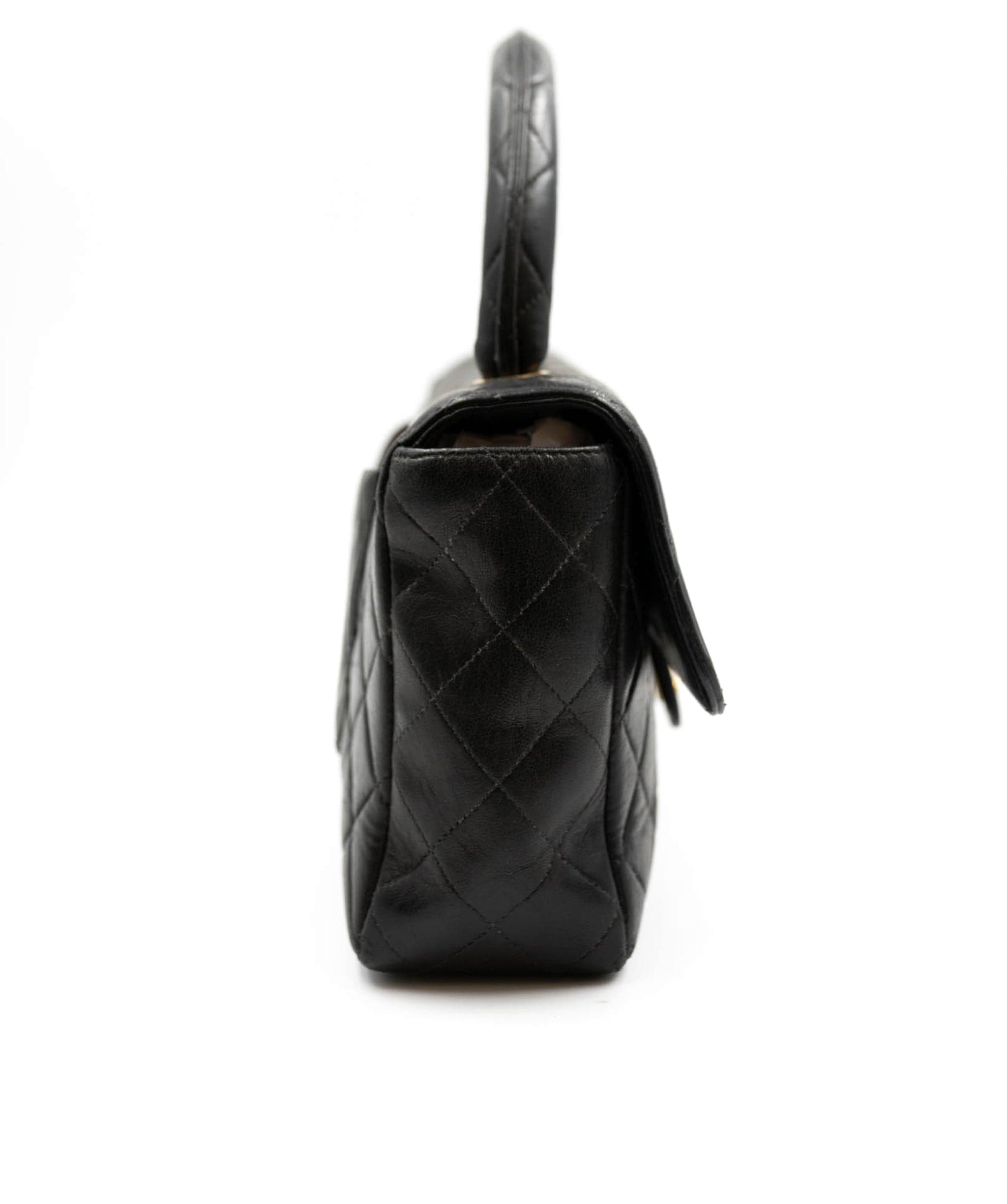 Chanel Vintage Chanel Medium Kelly Bag Black Lambskin GHW - ASL1959