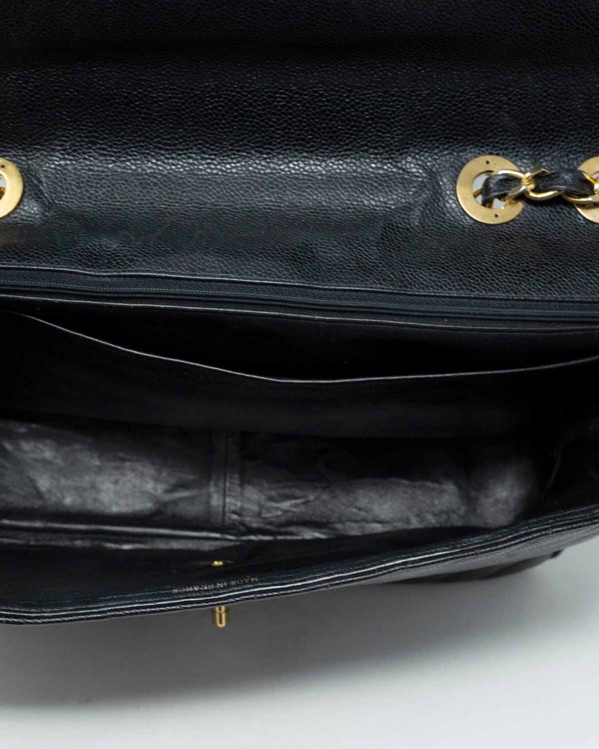 Chanel Vintage Chanel V Stitch Classic Flap Maxi Chain Shoulder Bag- AWL2464