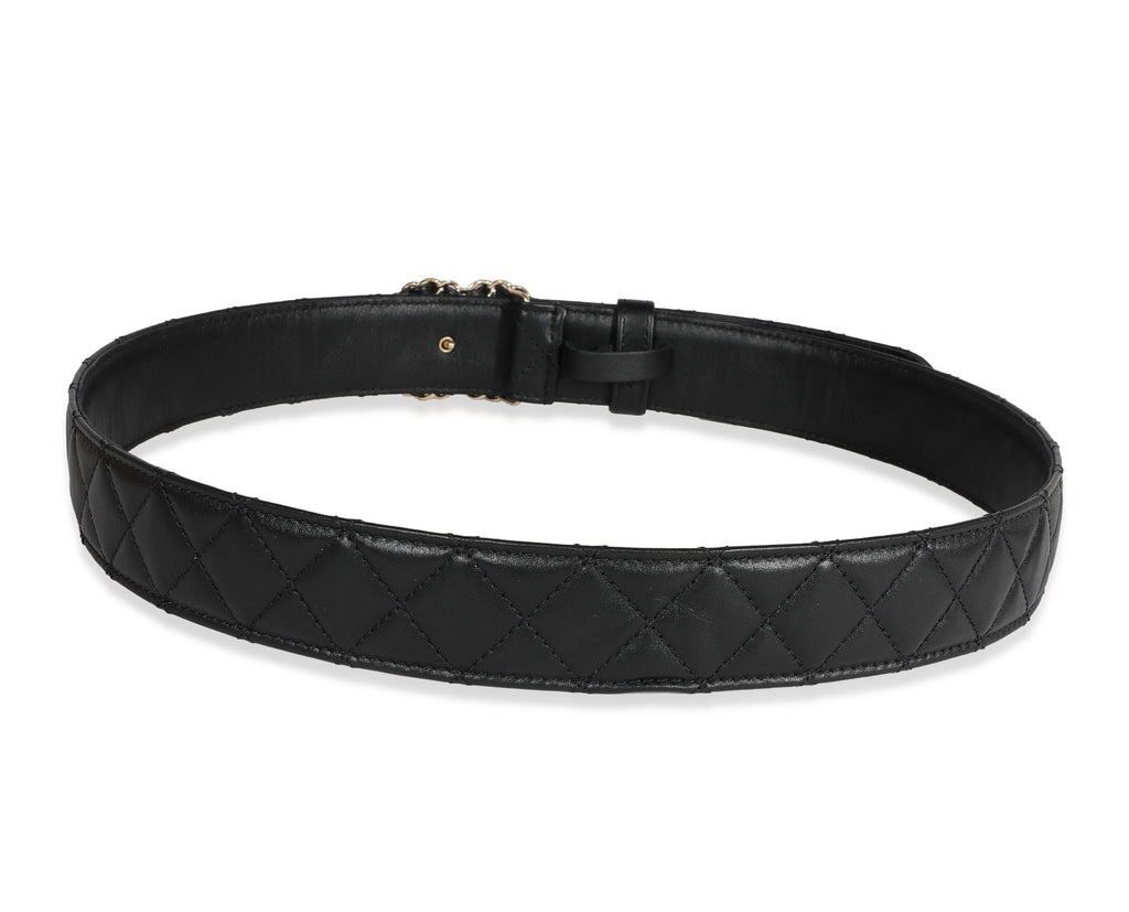 Chanel Gold Chain & Black Quilted Leather CC Belt – LuxuryPromise