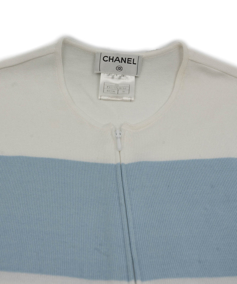 Chanel Chanel 00S Logo Zip Vest Blue ASL4622