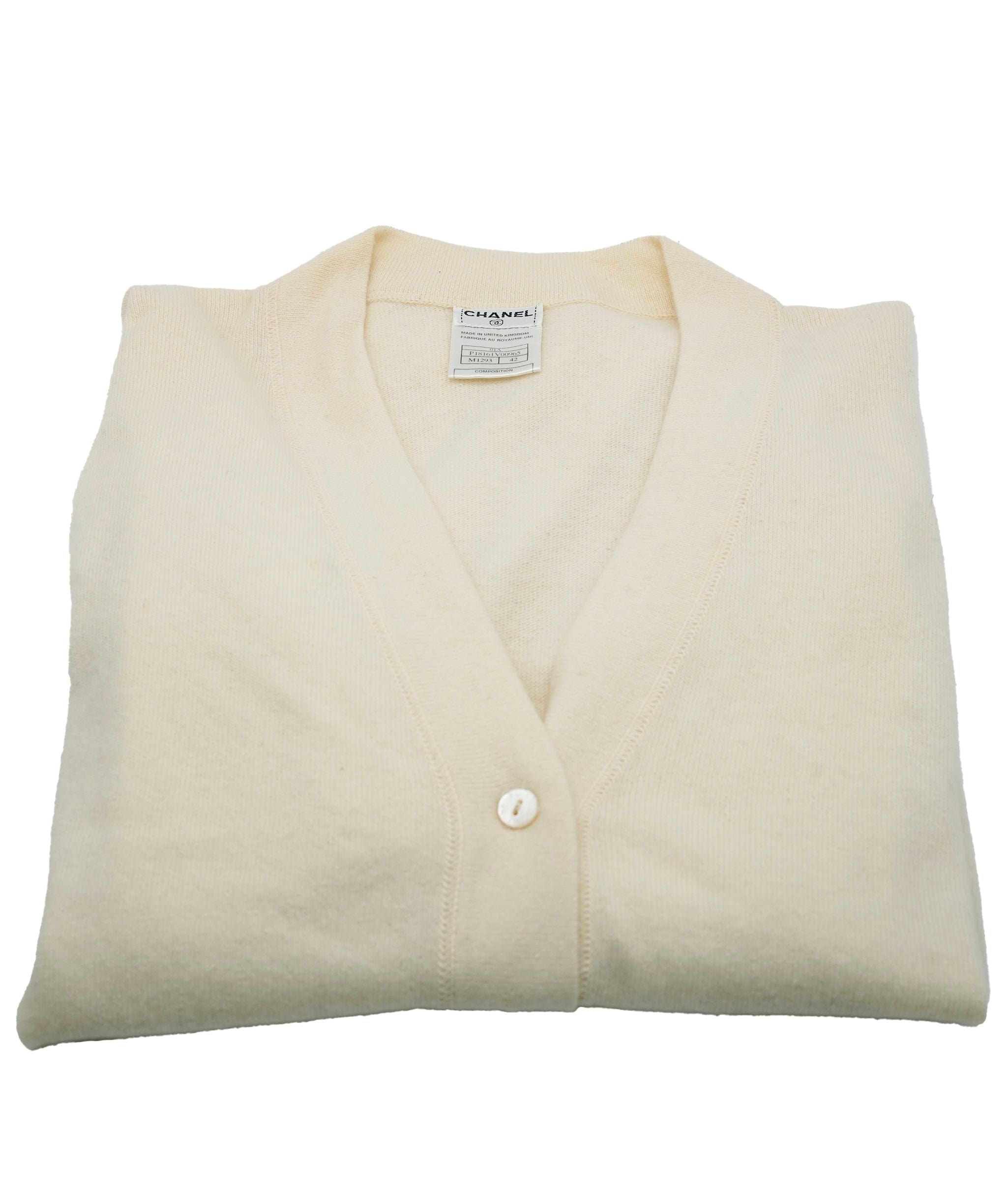 Chanel Chanel 01A Cashmere Cardigan White ASL6399