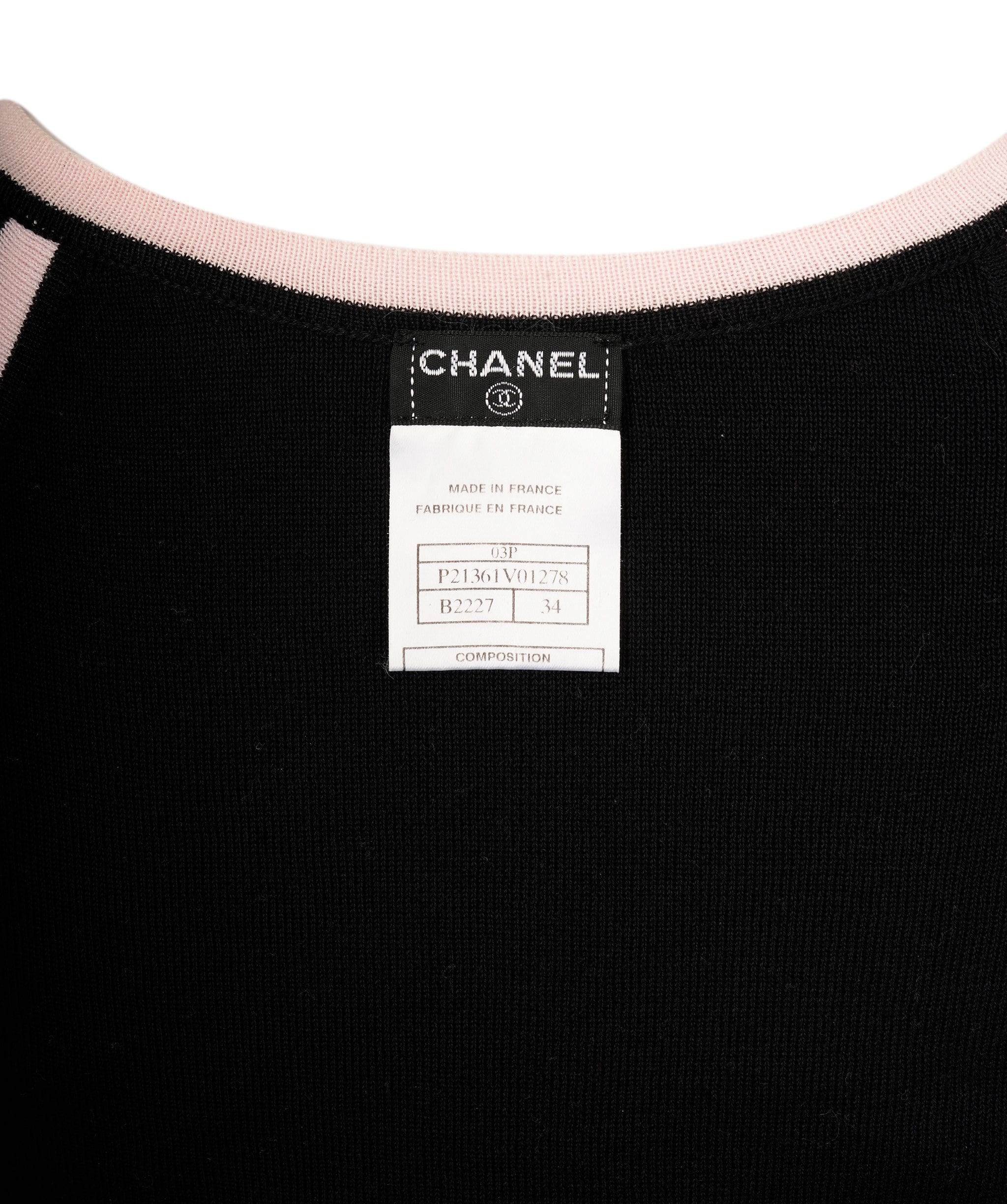 Chanel Chanel 03P Knit Top Black Pink ASL7134