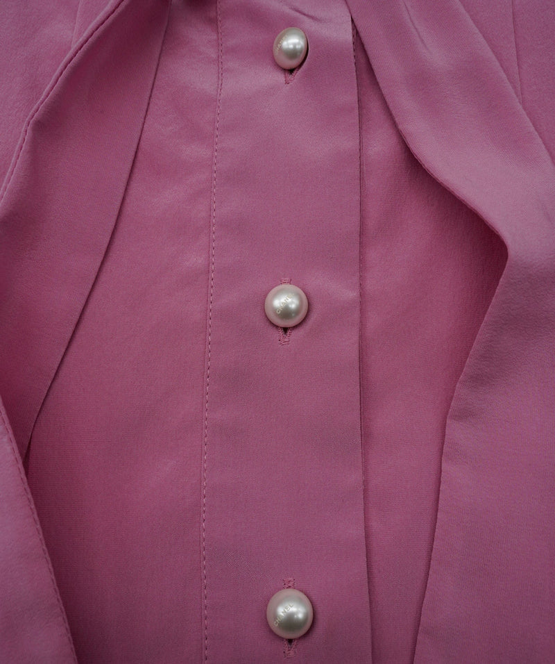 Chanel Chanel 100% Silk Pink Pleated Mini Dress ASL4603