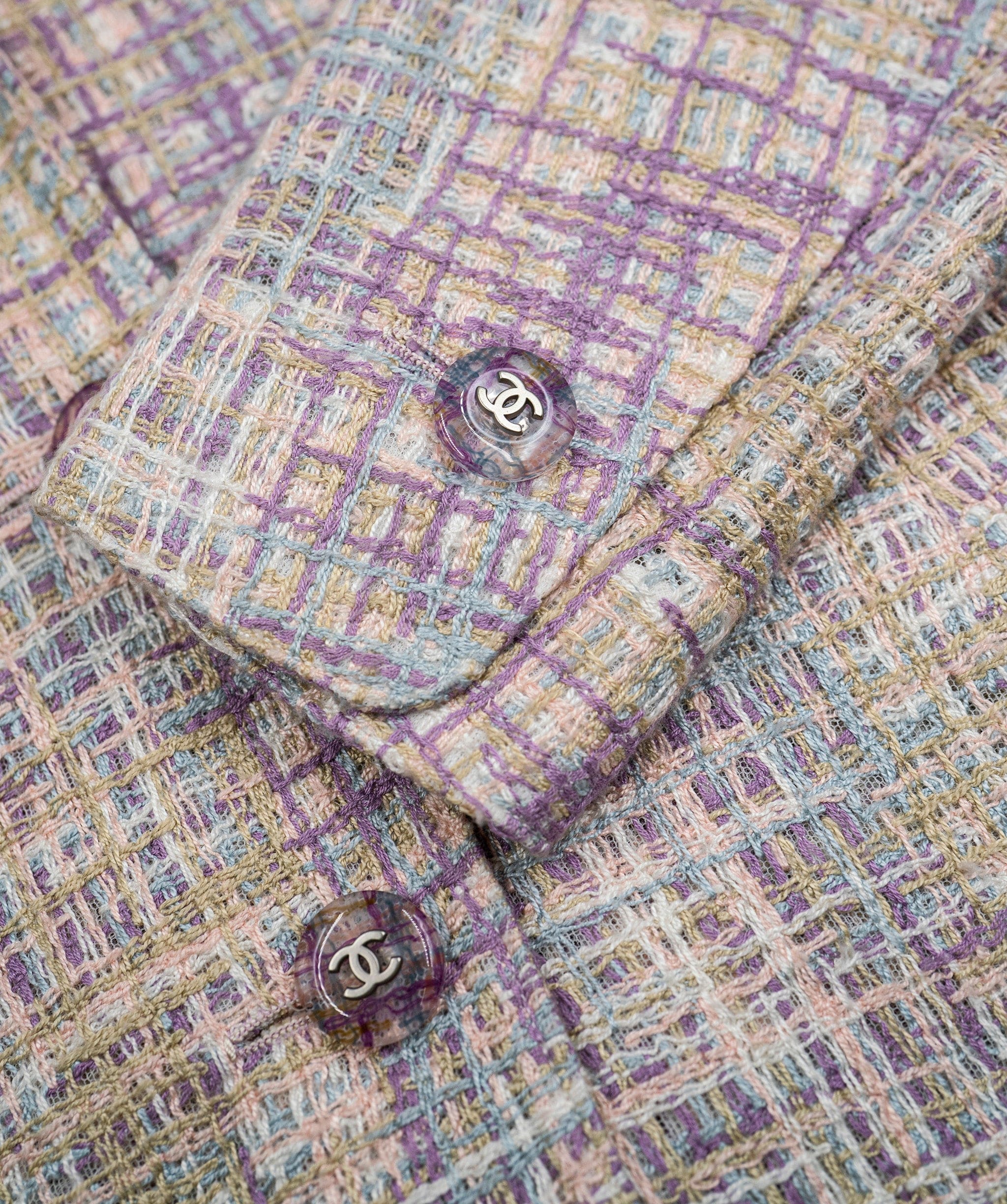 Chanel Chanel 1998 Jacket, Cotton, Lilac/ Yellow/ Blue, 16, 3* ASL5056