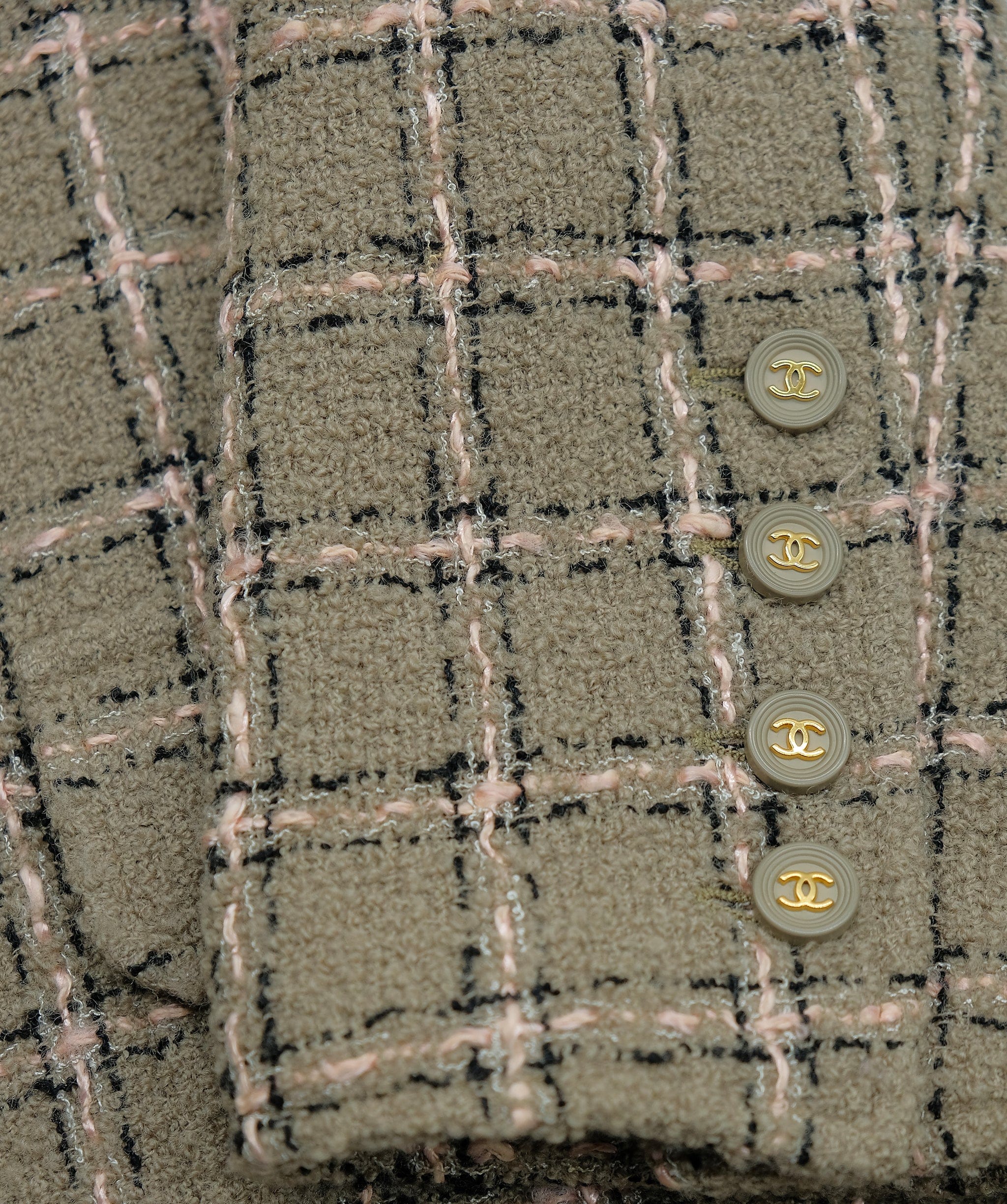 Chanel Chanel 95A Tweed Jacket Plaid Beige ASL7476