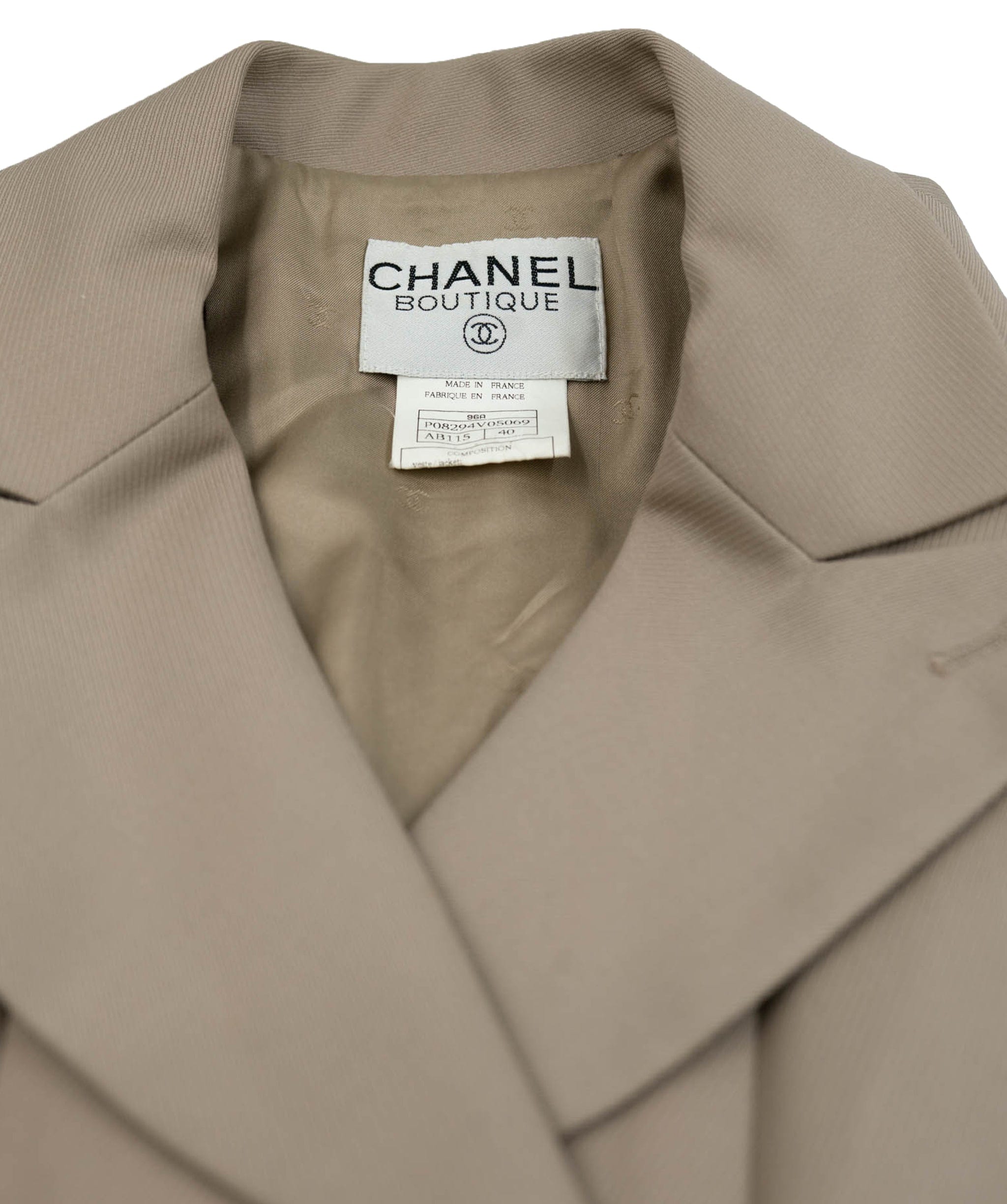 Chanel Chanel 96A Blazer Jacket Beige ASL4666