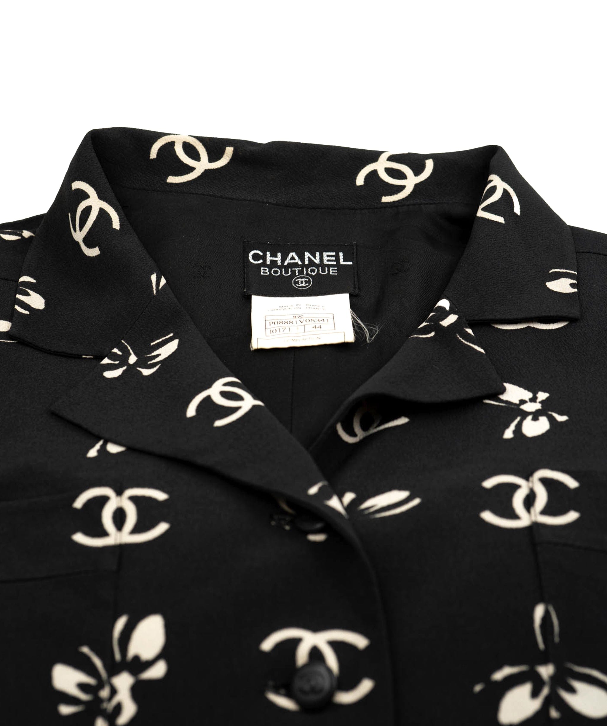 Chanel Chanel 97C Butterfly Silk Dress Black ASL4635