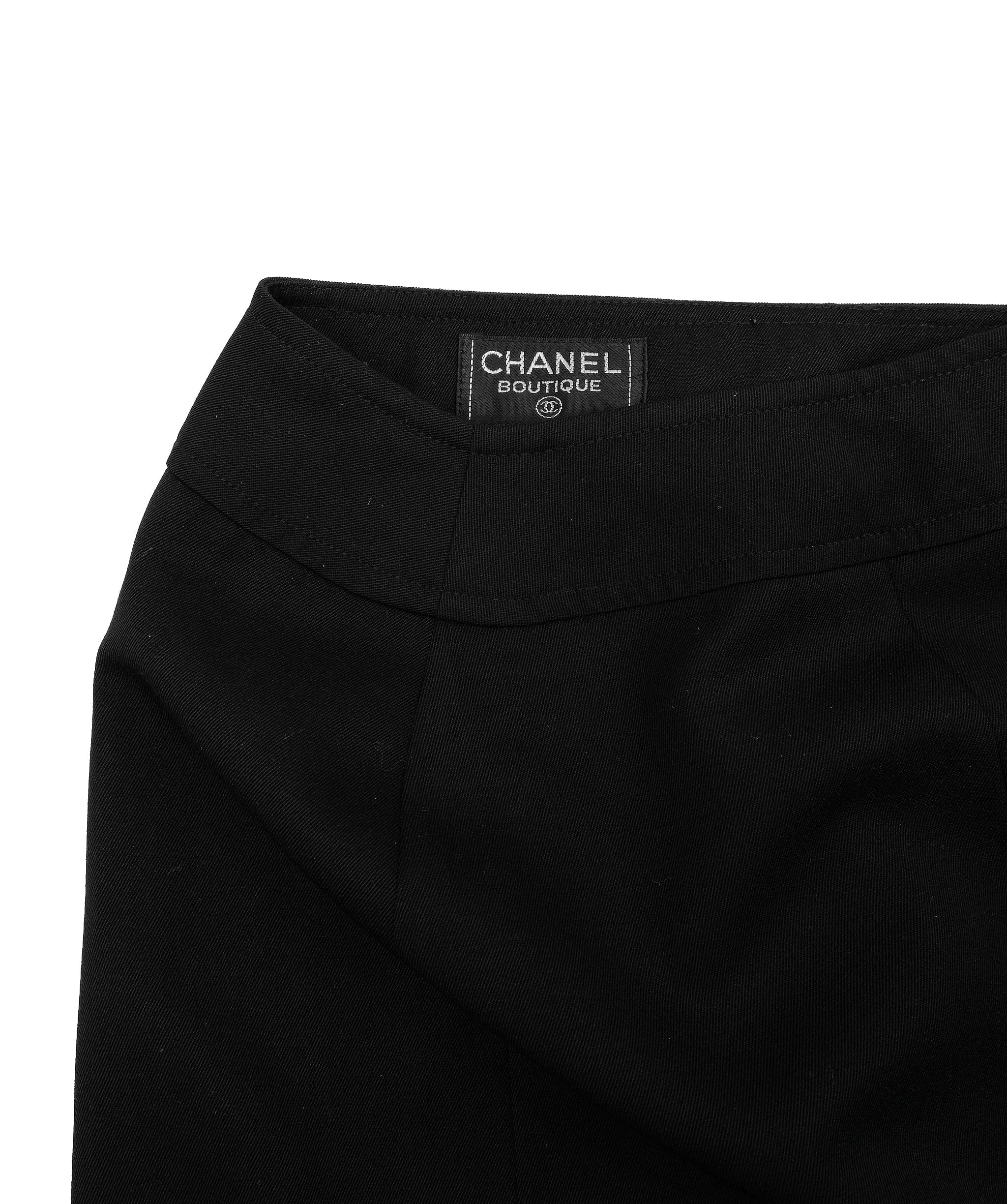 Chanel Chanel 97P CC Buttons Skirt Black #42 ASL7467