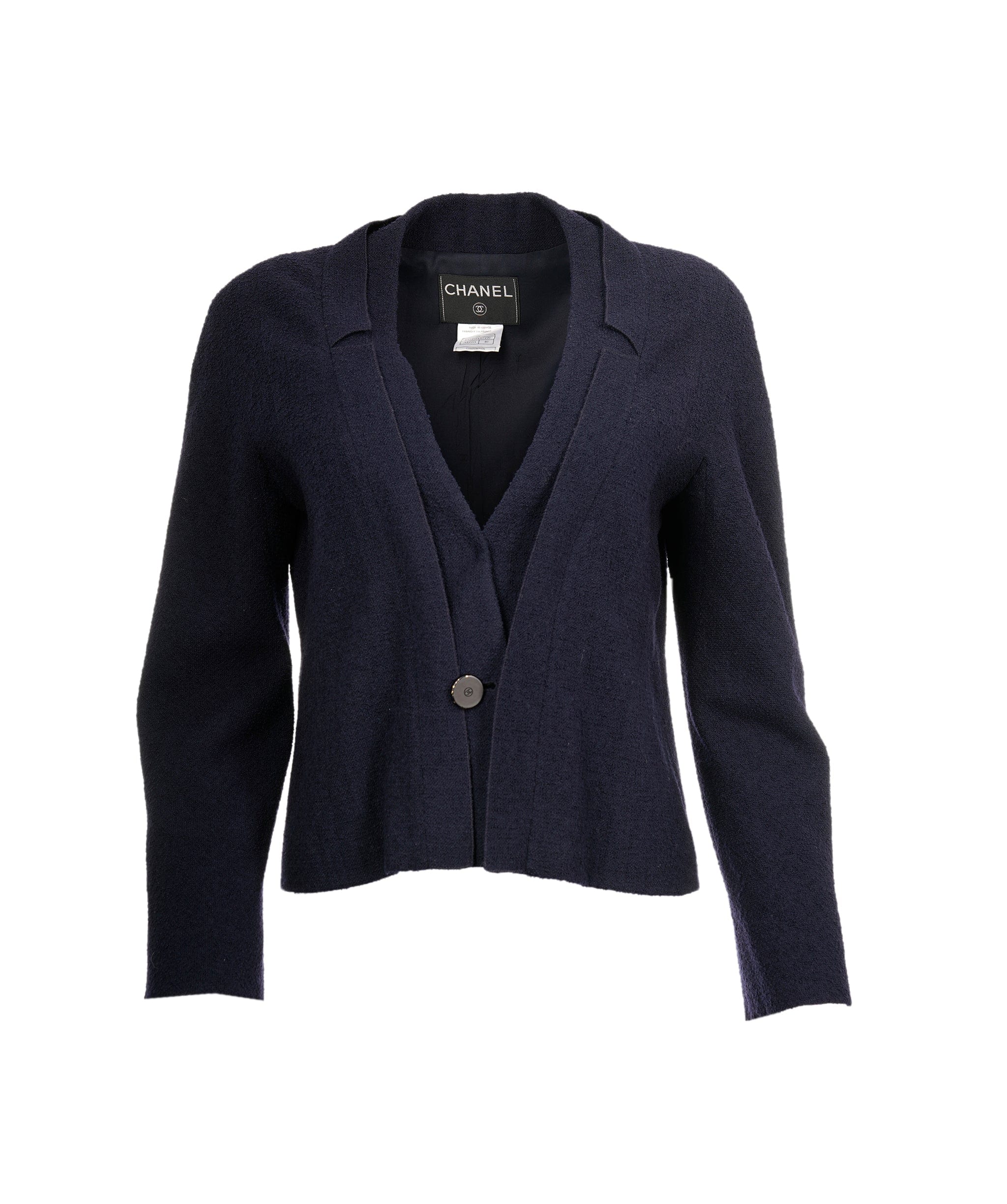 Chanel Chanel Asymmetric navy tweed jacket size 40 - AWL3883