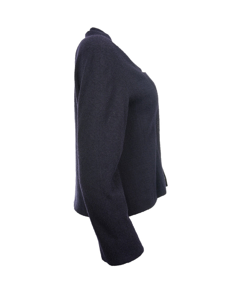 Chanel Chanel Asymmetric navy tweed jacket size 40 - AWL3883