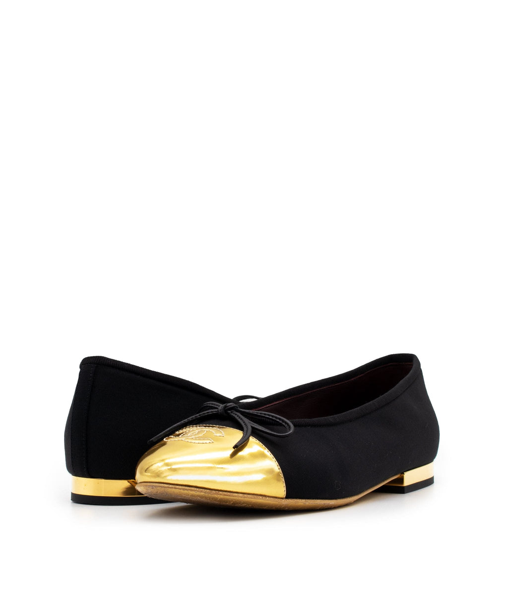 Chanel Ballerinas Black Gold 37 EU RJC1255 – LuxuryPromise