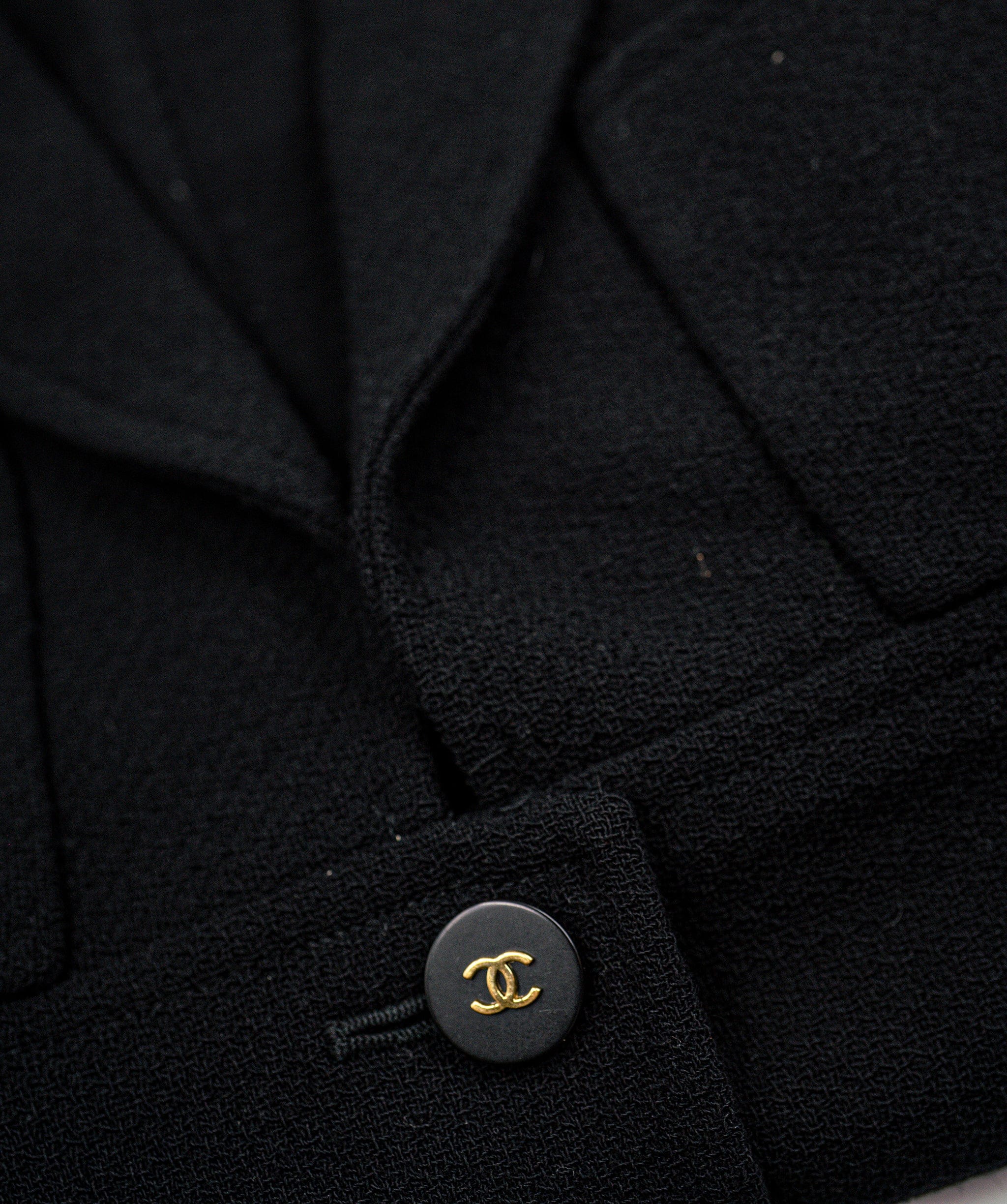 Chanel Chanel Big CC Buttons Long Jacket Black ASL5024