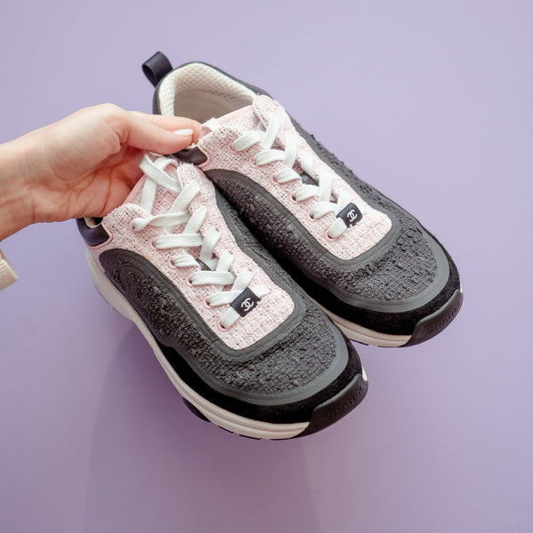 Chanel trainers sale white and pink