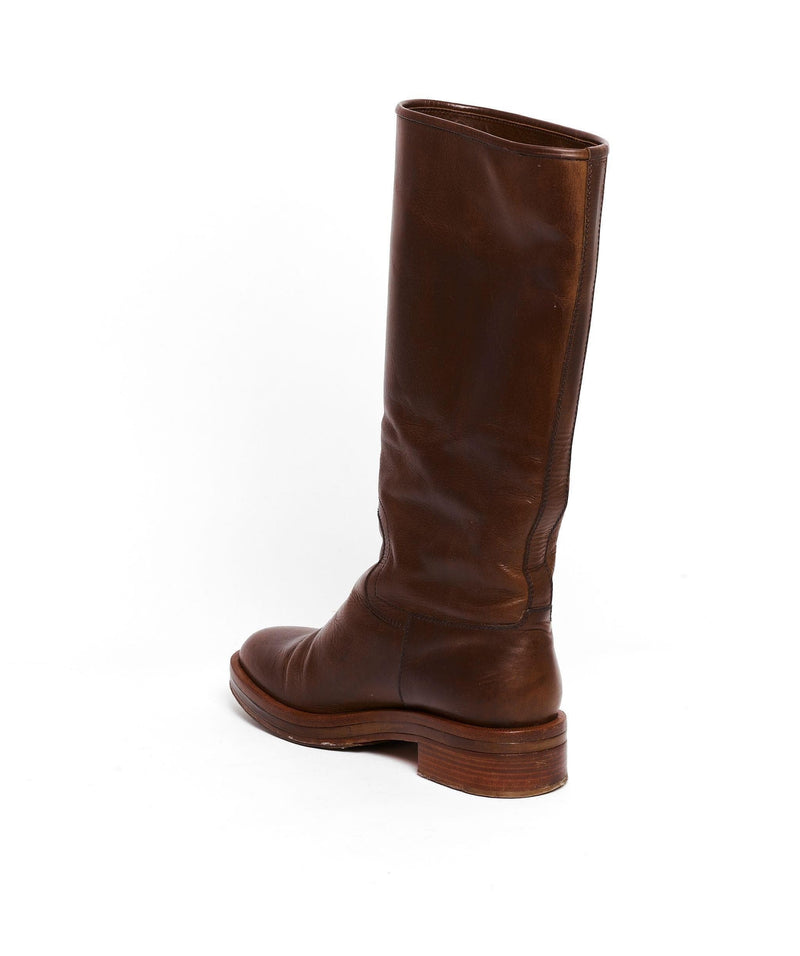 Chanel Chanel Brown Calf Leather Boots