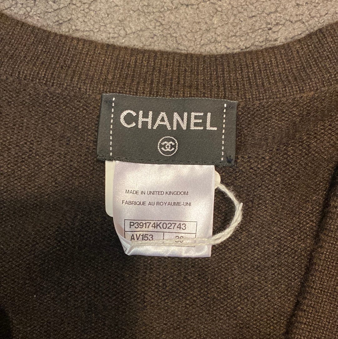 Chanel Chanel Cardigan with CC Turnstile locks brown ASL3485