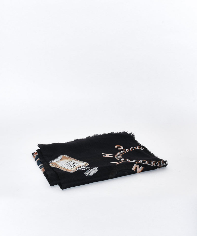 Chanel Chanel cashmere black scarf MW1257