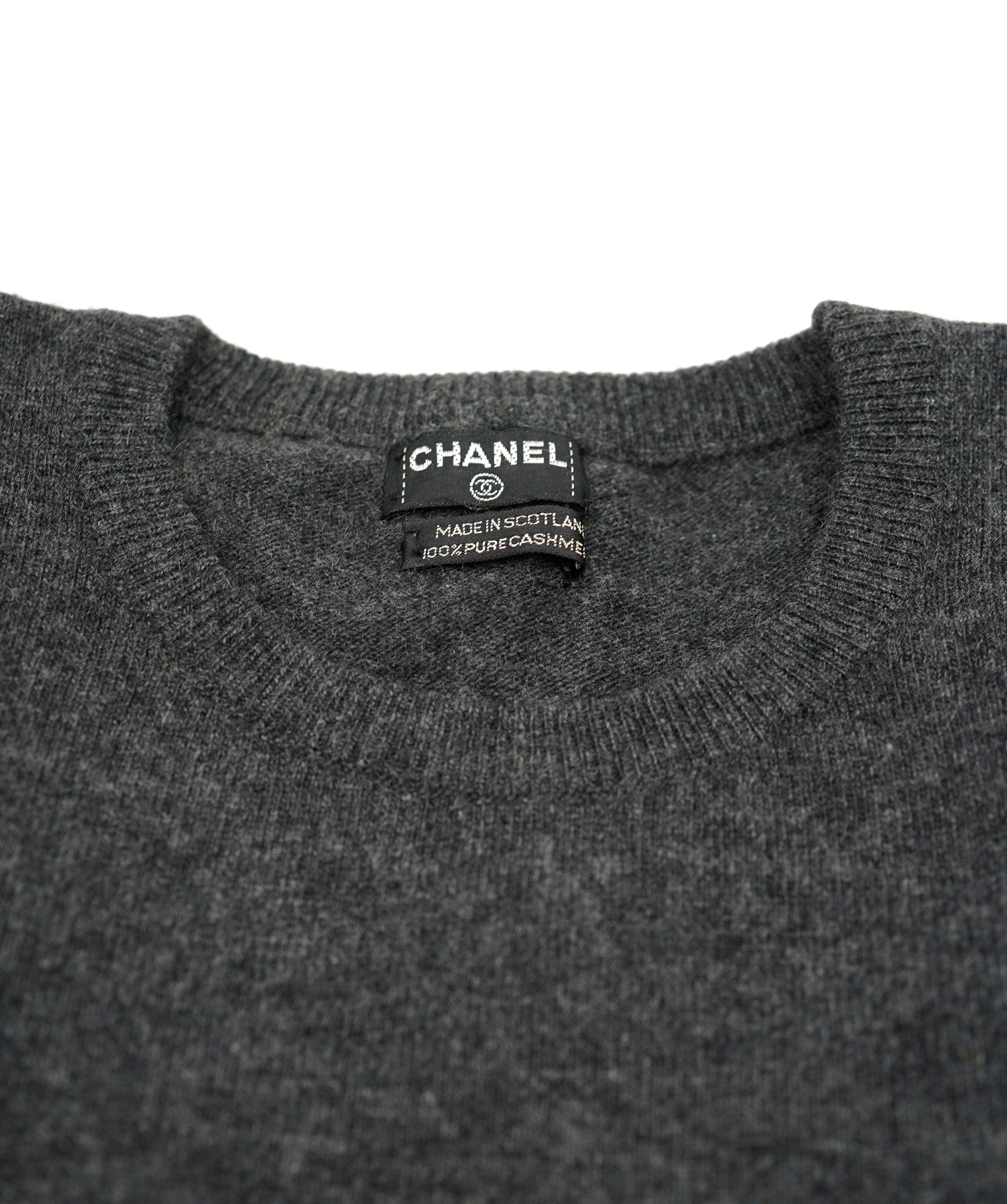Chanel Chanel Cashmere Sweater Long Sleeve Gray ASL5432