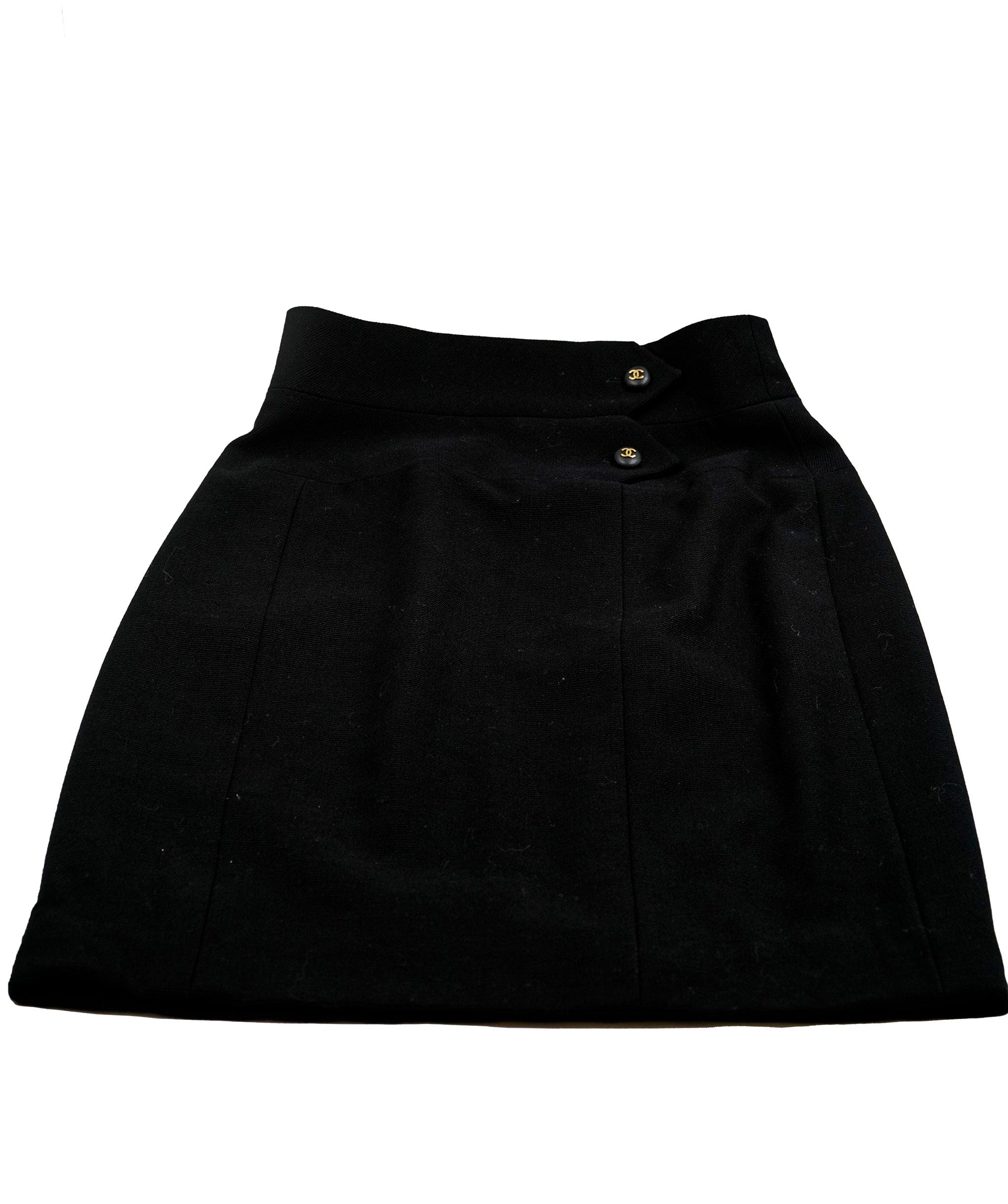 Chanel Chanel CC Buttons Skirt Black ASL5021