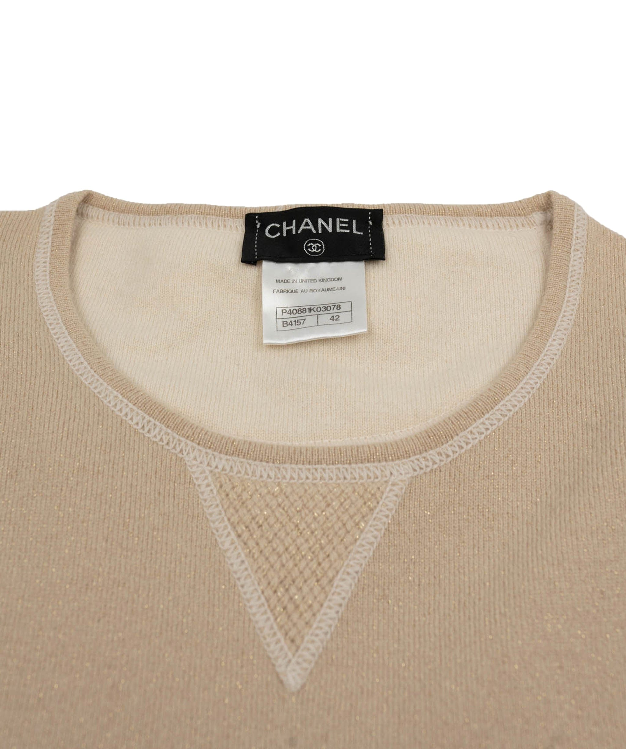 Chanel Chanel CC Cashmere Sweater Beige ASL4872