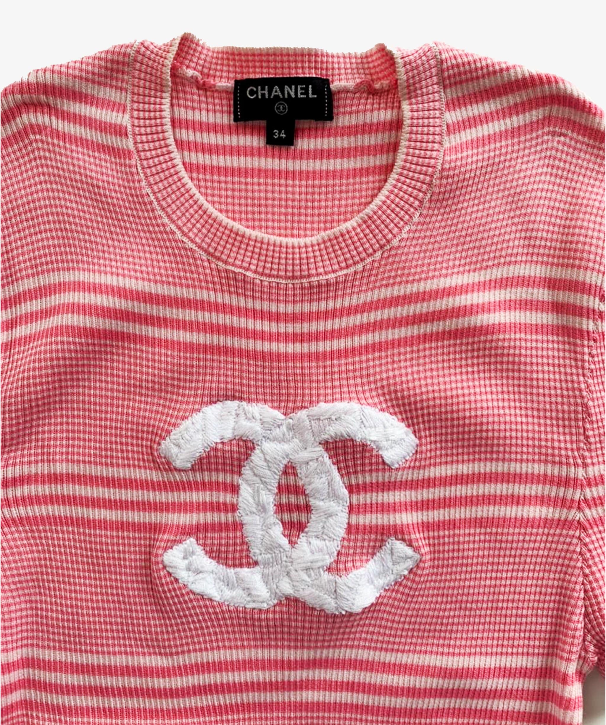 Chanel Chanel CC Knit Pink Top