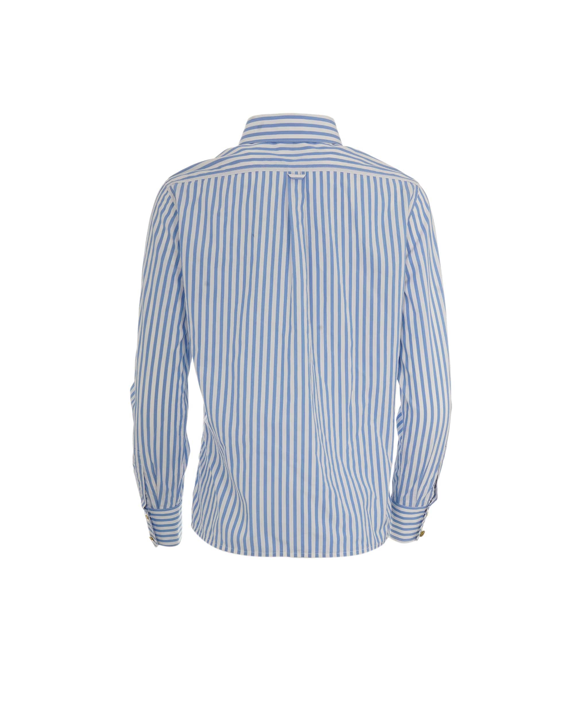 Chanel CC Pocket Stripe Shirt Blue ASL6454