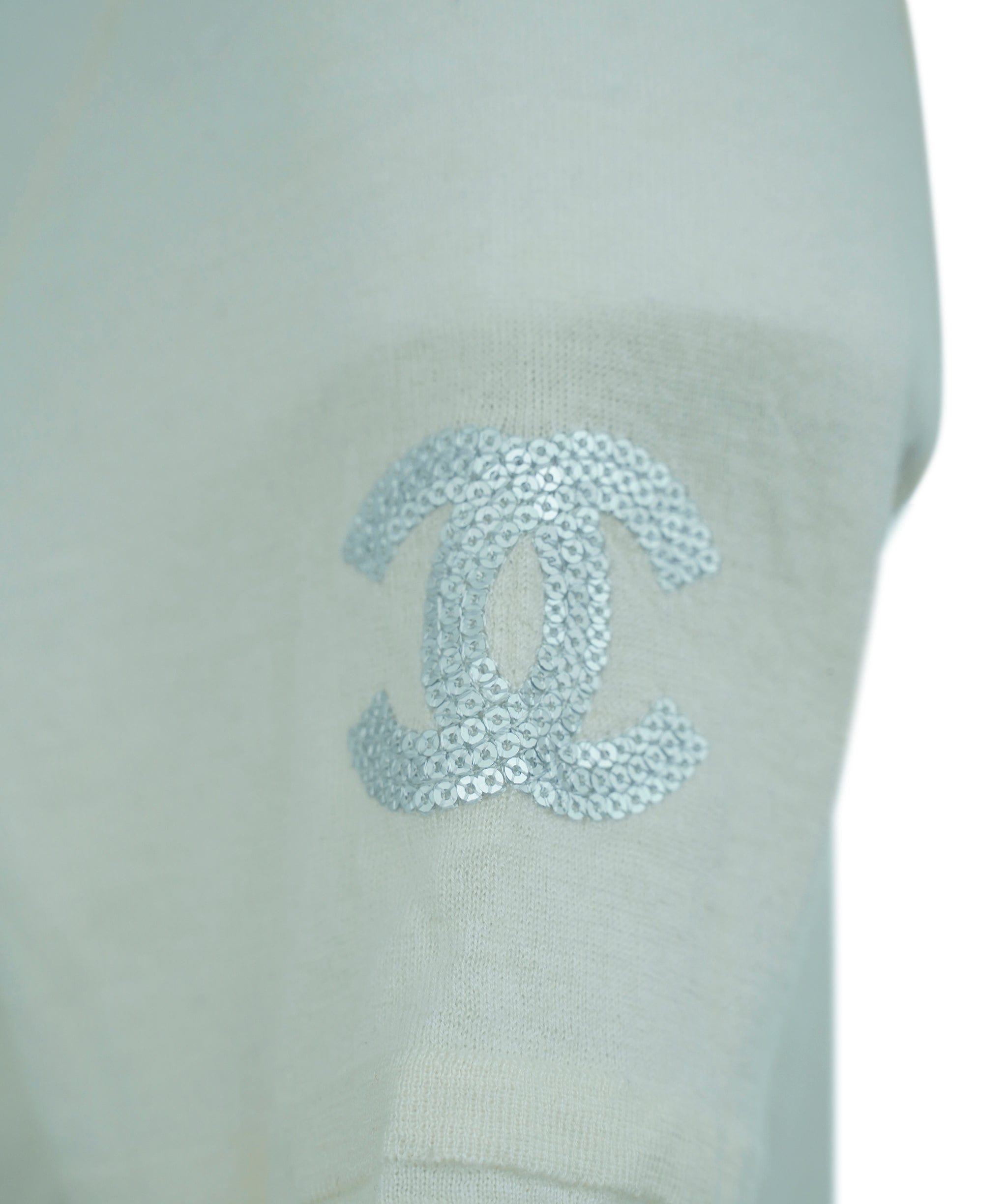 Chanel Chanel CC Spangle Cashmere Top Ivory ASL6548