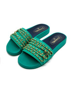 Chanel Chanel Chain Sandals Green RJC1366