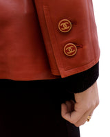 Chanel Chanel Cognac Lamb Leather Blazer Jacket - ASL1916