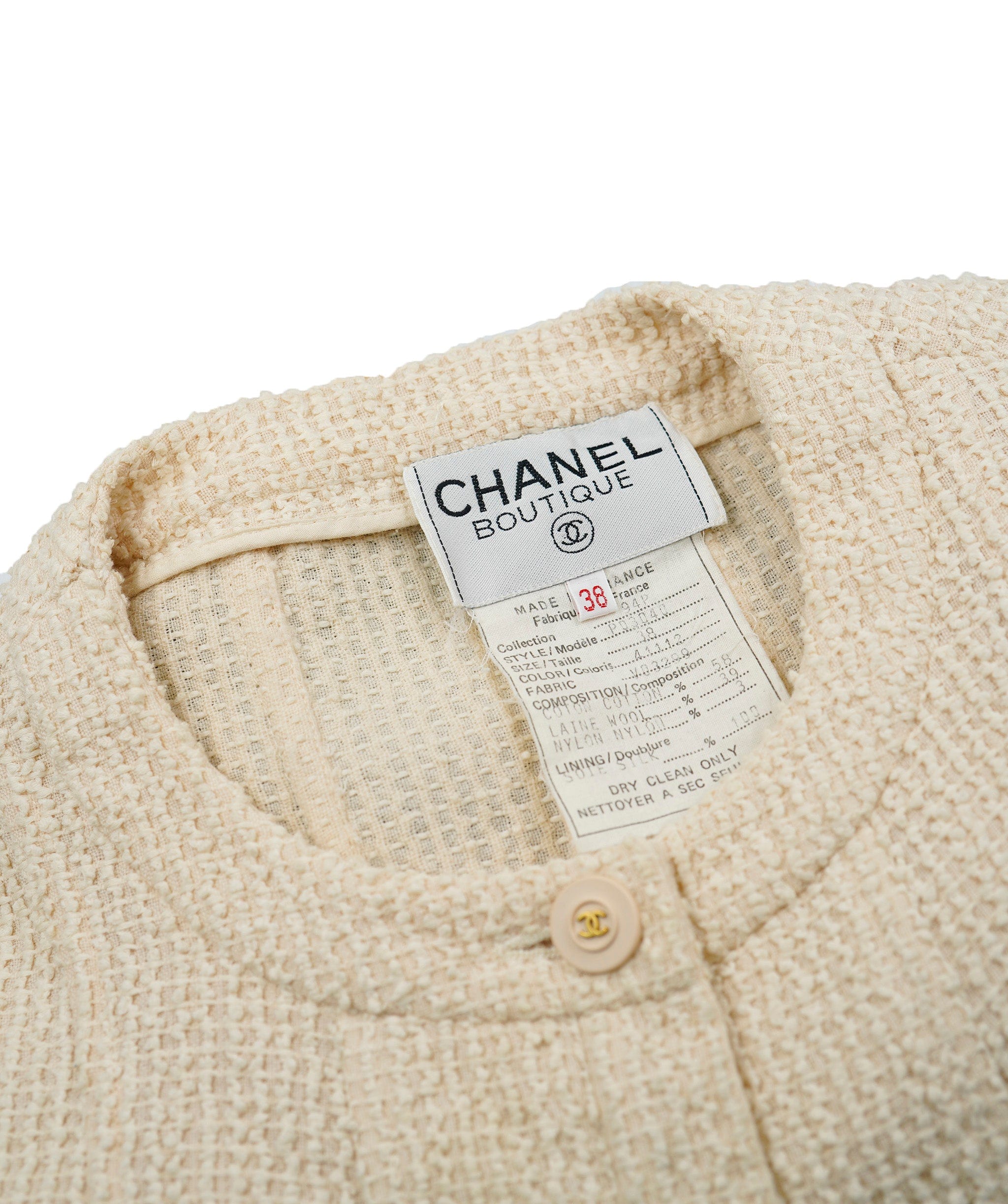 Chanel Chanel Cream Long Fish Tail Jacket size EU 38 AWL4231