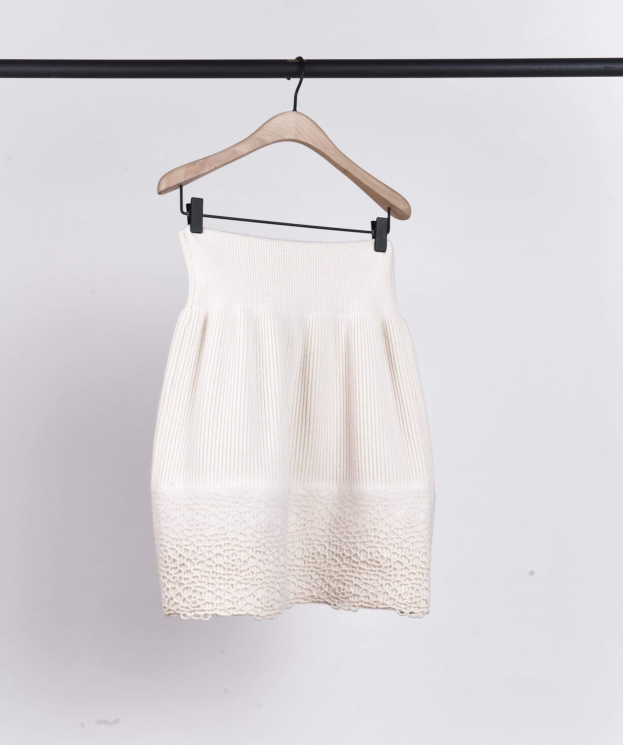 Chanel Chanel Cream Wool Mini Skirt