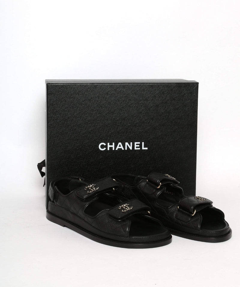 Chanel Dad sandals Black Caviar – LuxuryPromise