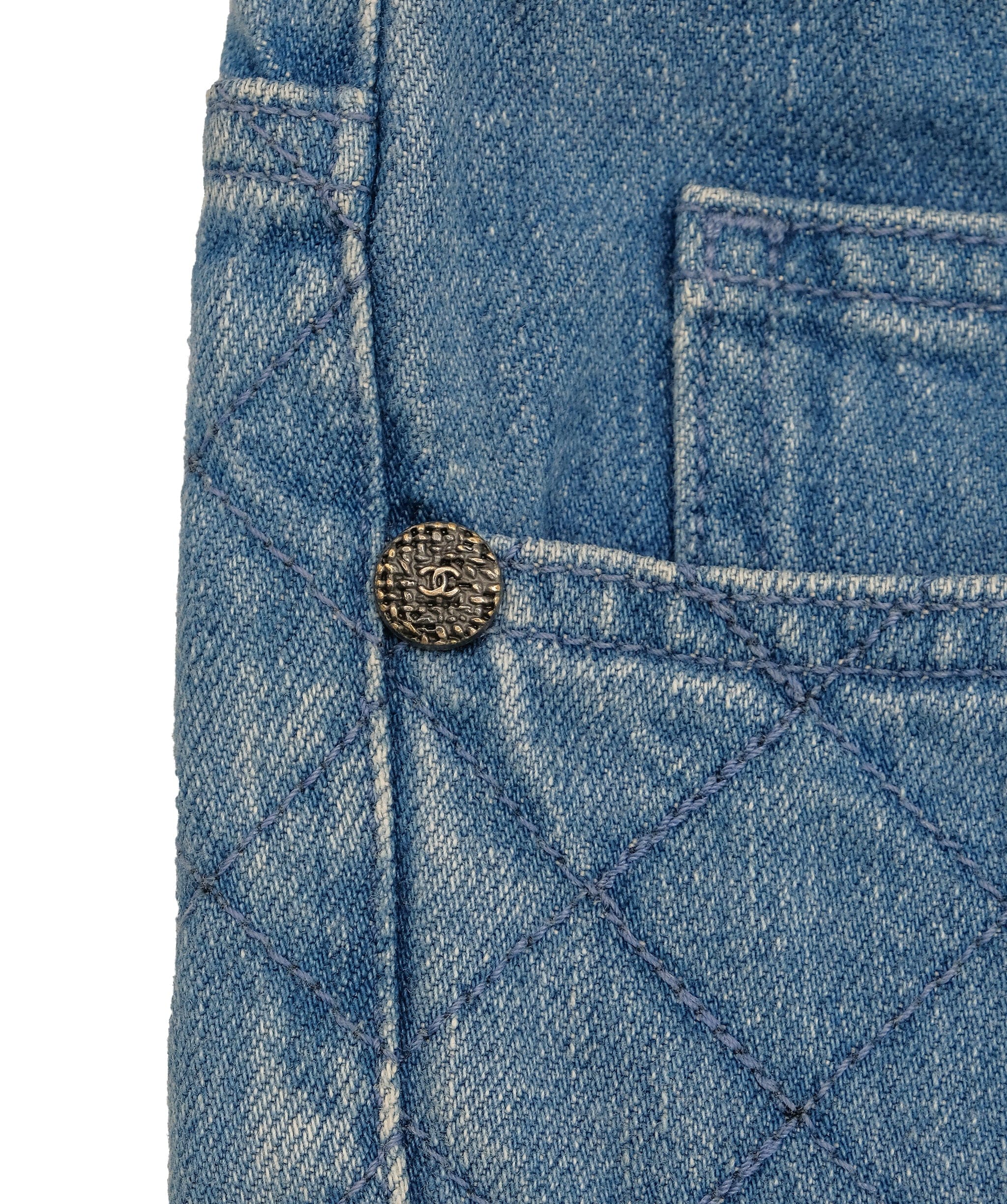 Chanel Chanel Denim Diamond Quilted Jeans REC1220