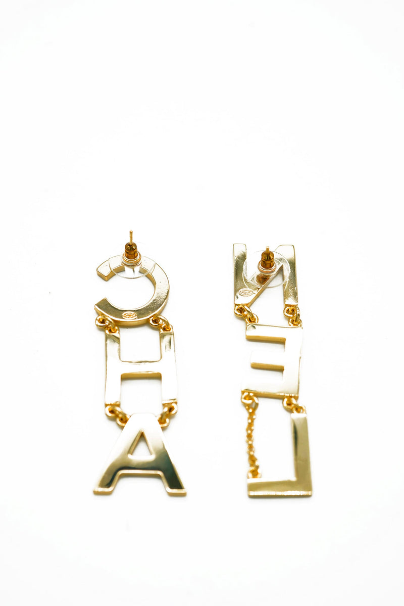 CHANEL CHA NEL Earrings Dangle Black Ivory Gold Earrings £1,200.00 -  PicClick UK