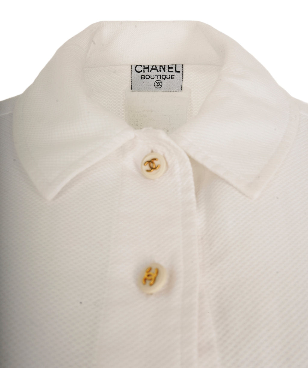 Chanel Vintage Button Down Shirt White ASL4777