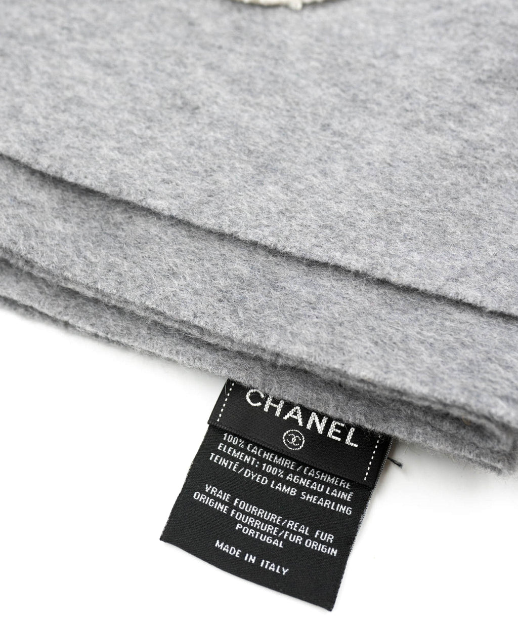 Chanel clearance grey scarf