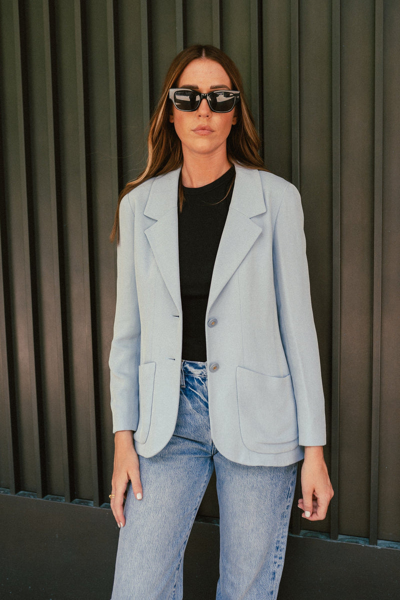 Light blue hotsell blazer outfit womens