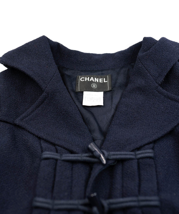 Chanel Chanel navy blue tweed coat with hood - AWL3884