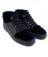 Chanel Chanel Navy Velvet/Leather Trainers Size 40.5
