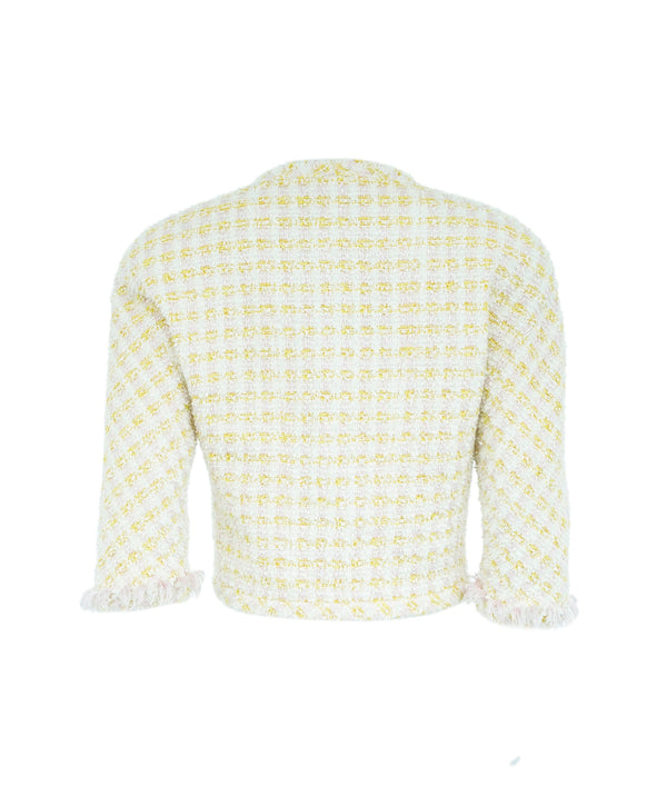 Chanel Chanel Pink and Yellow Tweed collection c.1992 Runway Crop Jacket AWL4512